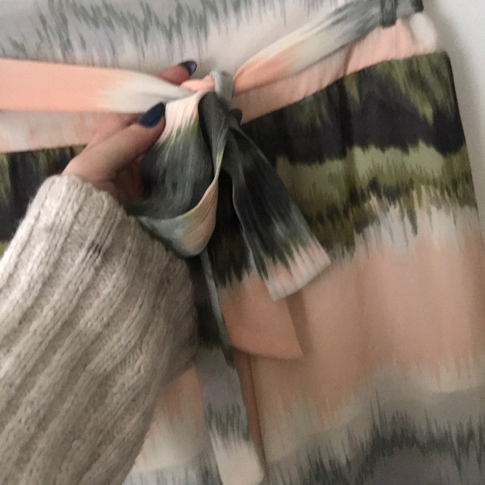 palazzo pants green pink white unique tie dye long